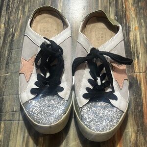 ShuShop Silver Glitter Star Sneakers